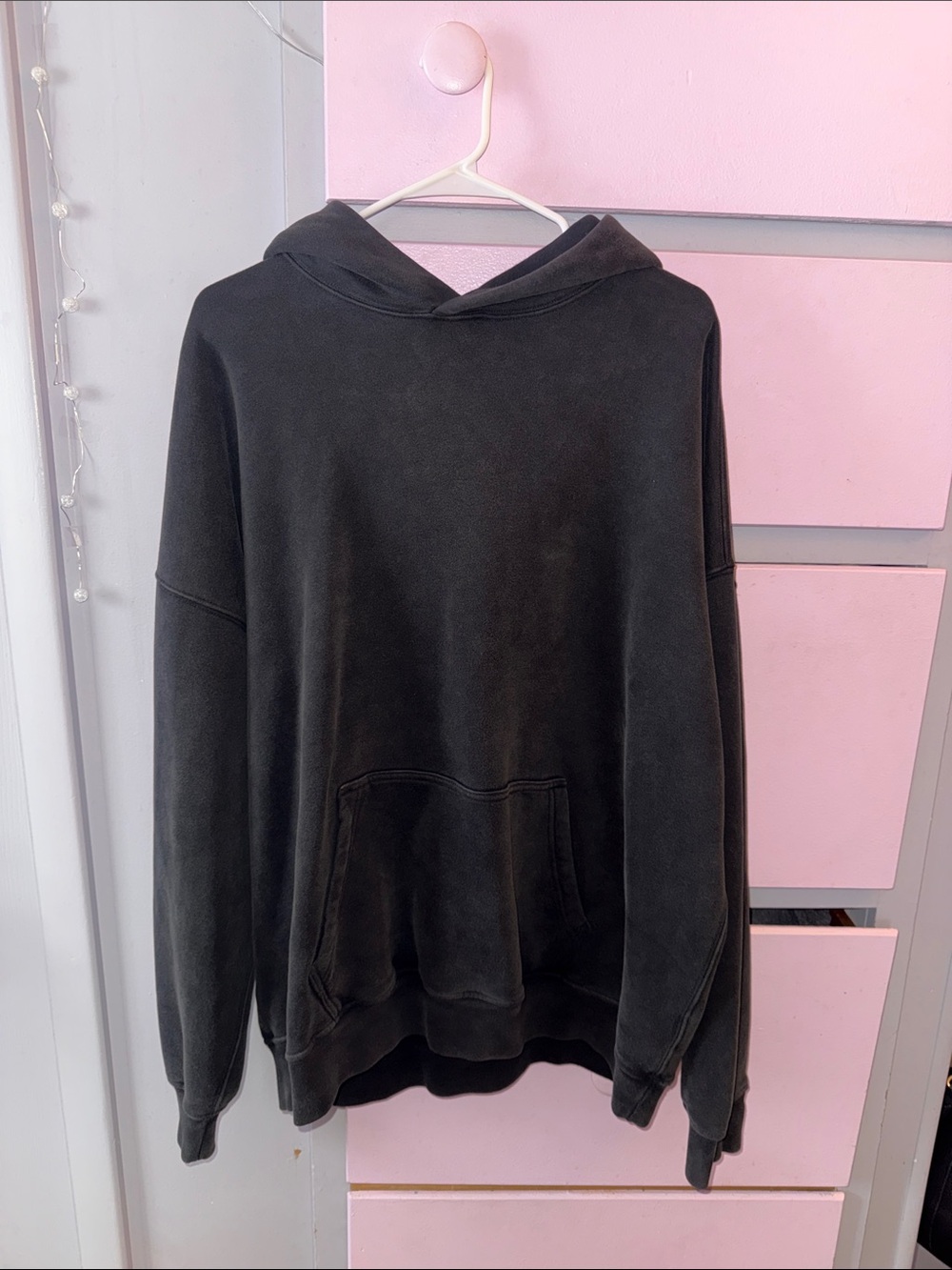 NWOT abercrombie and fitch essential popover hoodie in washed black